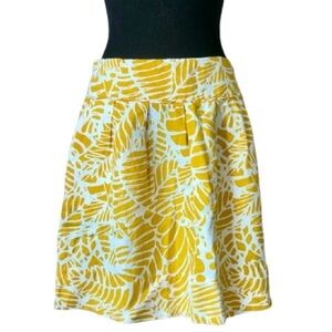 🙀 3/$18 | Yellow Hawaiian Loft Skirt with Pockets Size 6 Ann Taylor 16” Waist